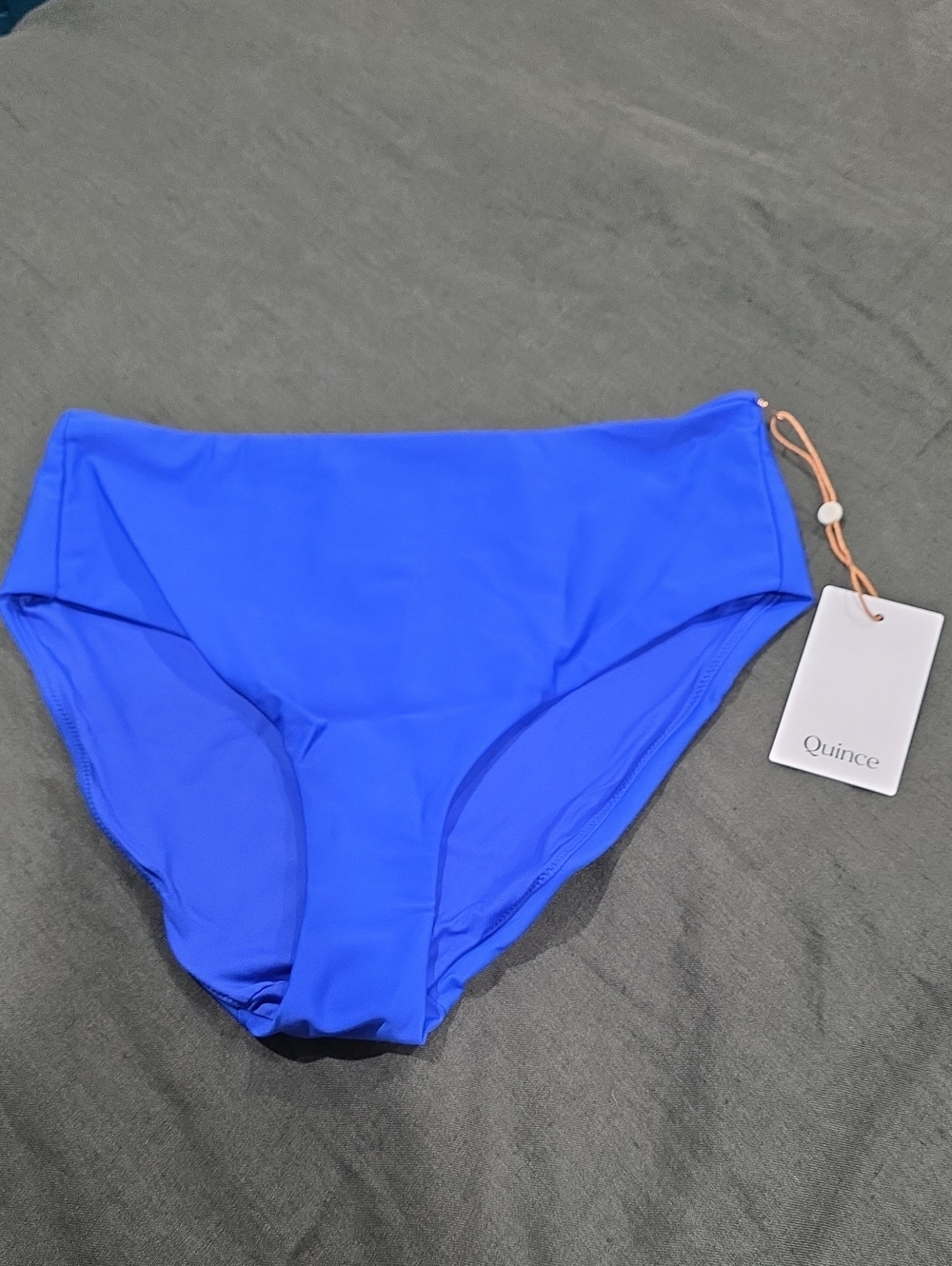 Quince Women's High-Rise Bikini Bottoms in Cobalt Blue